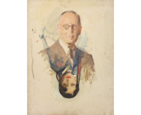 British School (20th Century)Double portrait study of a man and a woman Oil on canvas, 84cm by 65cm (unframed)