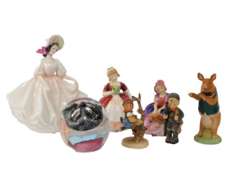 A group of collector's ceramics, comprising a Royal Doulton figure, modelled as Sunday Best HN2698, Monica HN1467, Valerie HN
