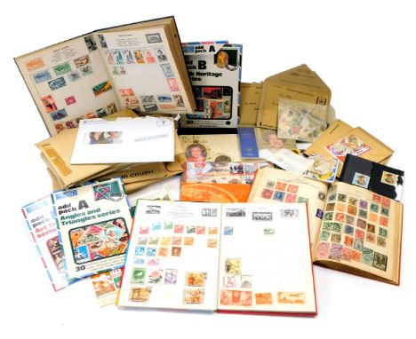 A stamp and first day cover collection, to include mainly first day covers, a Royal Mail stamp album with stamps circa 1970s 