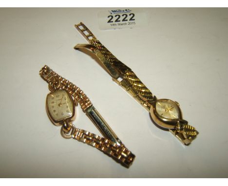 A 9ct gold Ladies 'Trebex' Wristwatch and a Ladies manual Rotary Wristwatch.