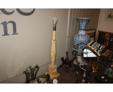 A marble table lamp