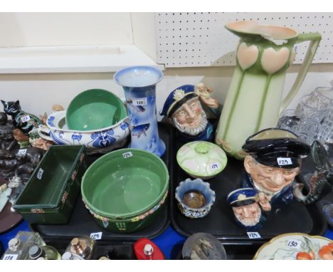 Three Royal Doulton character jugs, Eichwald planters, Art Nouveau design tureen etc Condition Report:Available upon request