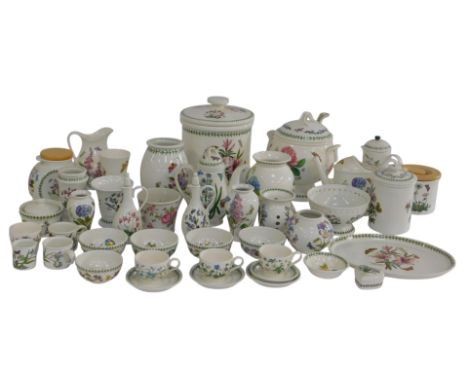 A group of Portmeirion Botanic Garden and Botanic Roses pottery, including large lidded jar and cover or bread bin, 35cm high