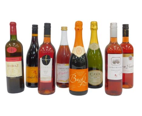 Bottles of wine, including sparkling wines and rose, various. (8)