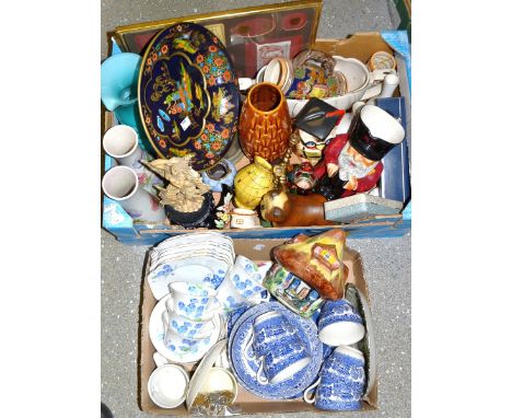 Ceramics and Glass - a Colclough floral printed tea set; Royal Doulton Bunnykins nursery ware; a blue and white Willow patter