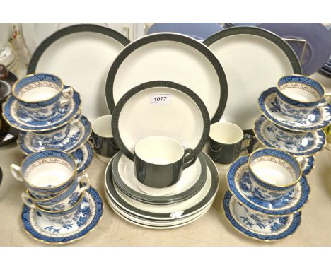 Tableware - a Booths Real old Willow tea service;  Poole etc qty