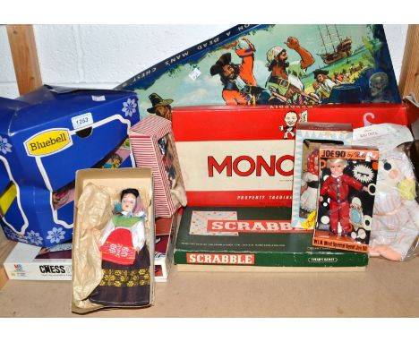 Toys and Juvenalia - A Pedigree Joe 90; a Bluebell doll; a Waddington Buccaneer board game; others, Monopoly, Scrabble, the c