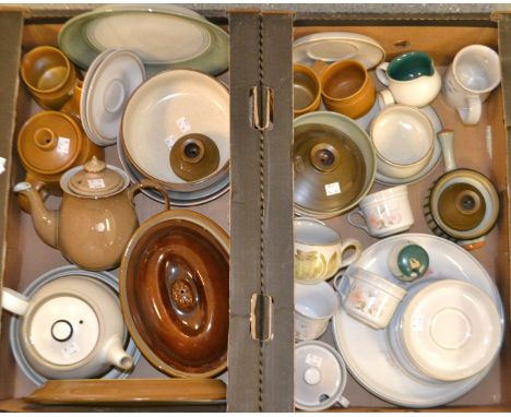 A Denby Dauphine pattern part tea and dinner service; other Denby oddments, teapots, plates, covers, assorted patterns; qty