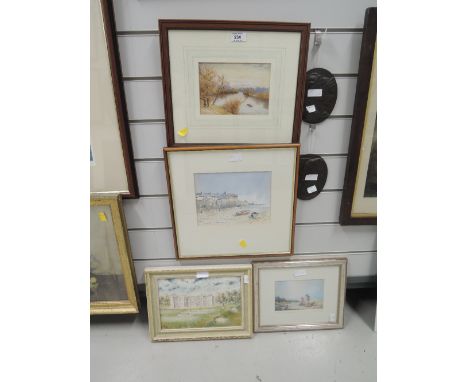 A selection of vintage watercolour and original oil on canvas good selection of original artworksW Murray 17x 12cmShadwell 21
