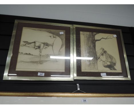 Two vintage golf theme prints
