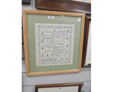 A vintage needle work relating to Loch Lomond