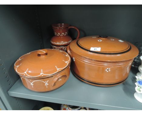 A selection of vintage stoneware crockery