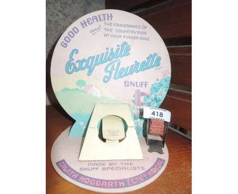 A vintage card advertisement for Exquisite Fleurette Snuff Gawith Hoggarth of Kendal