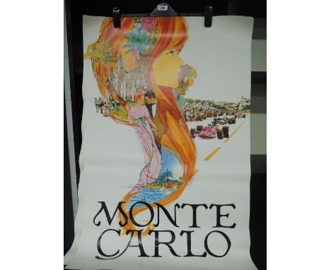 A selection of vintage advertising posters for Monte Carlo with a 60's style63 x 99cm