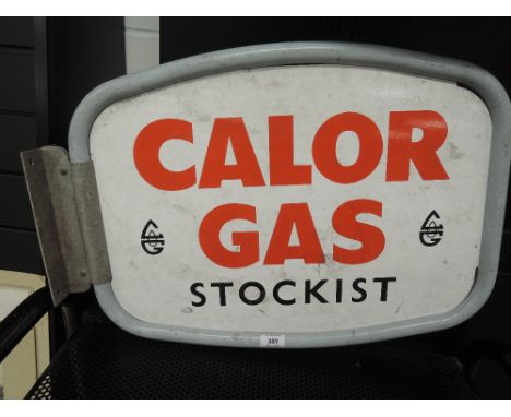 A vintage advertising sign for Calor Gas double sided 
