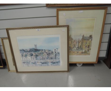 A selection of vintage water colour and similar style prints
