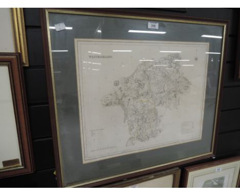 A vintage map print of Westmorland