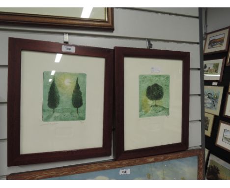 A set of two vintage screen prints Grabados Somera 