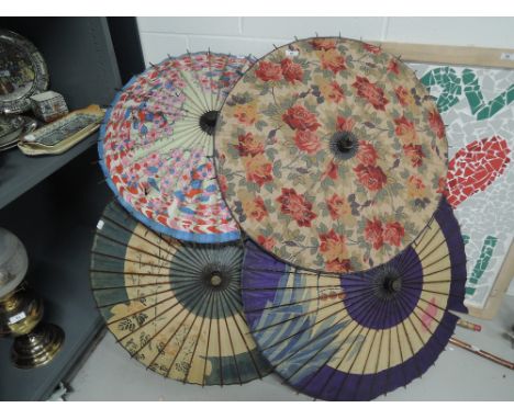 A selection of vintage Chinese style parasol umbrellas