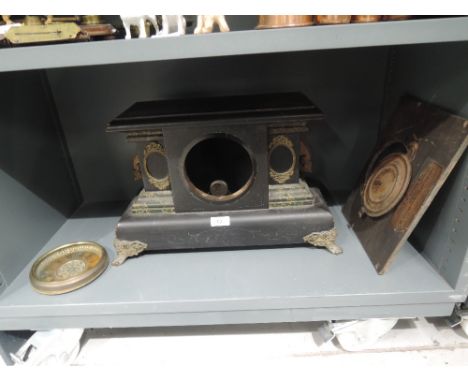 A Victorian mantle clock with marble body in an American design for repairs or restoration