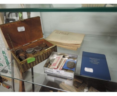 A selection of vintage collectable coins currency and world money