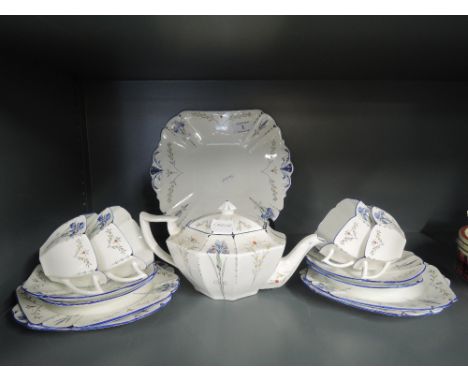 A vintage part tea service by Shelley Rd No. 723404 the Queen Anne art deco shape and hand decoratedCONDITION REPORT14 pieces