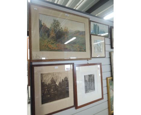 A selection of vintage prints and etchings