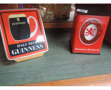 Two vintage advertising lights for Guinness and Lion Bitter