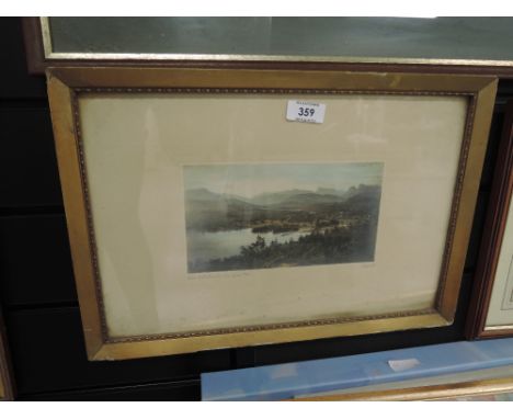 An early photographic print of Windermere Langdale pikes 
