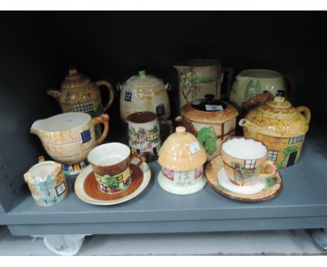 A selection of vintage ceramics in a Cottage ware style including Empire ware