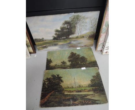 A selection of vintage original oils on board and canvas