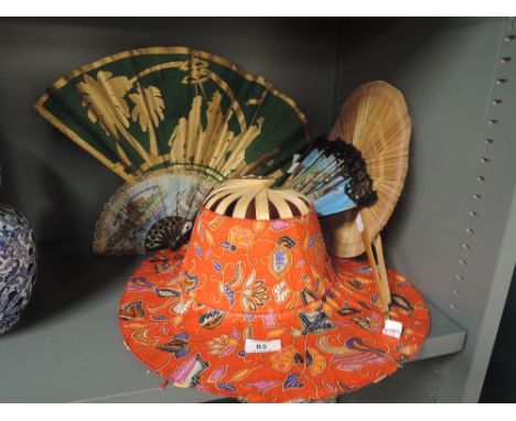 A selection of vintage oriental fans and similar