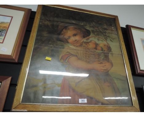 A large vintage print and frame
