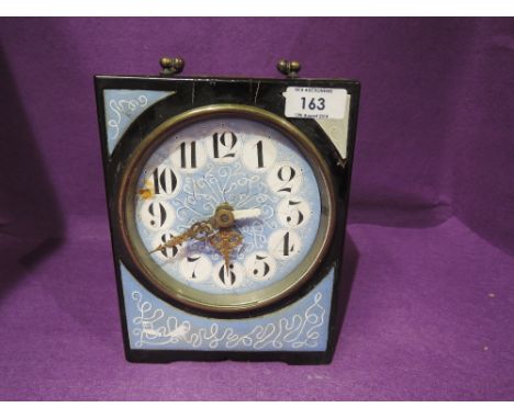 A vintage mantle clock wit blue face AF
