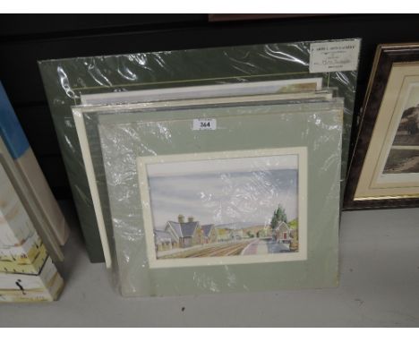 A selection of vintage original water colour after JEV