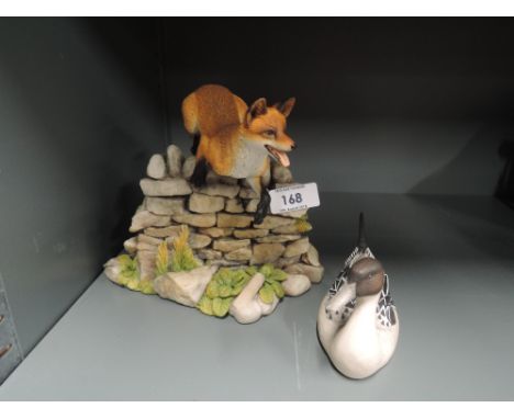 A vintage border fine arts style fox figure