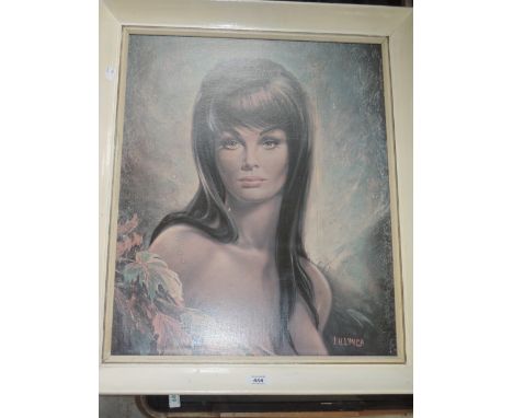 A vintage print on board after J H lynch of seductive lady