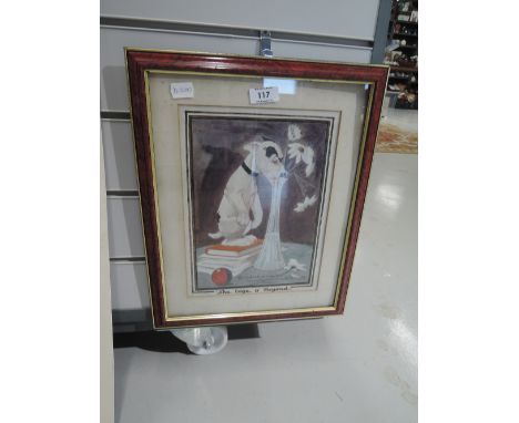 A vintage print of cartoon dog
