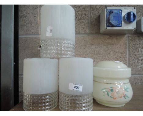 A selection of vintage light shades