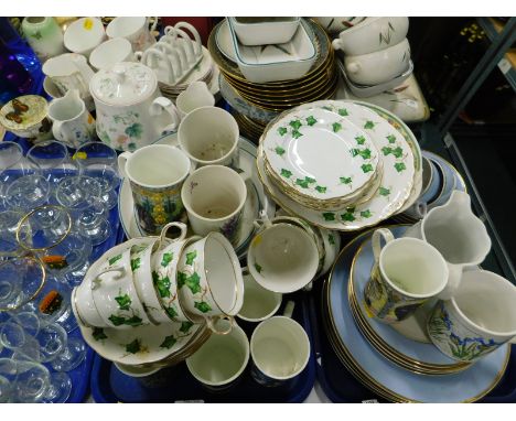 A Colclough Ivy leaf pattern part tea service, to include tea cups and saucers, Royal Doulton dinner plates, a quantity of De