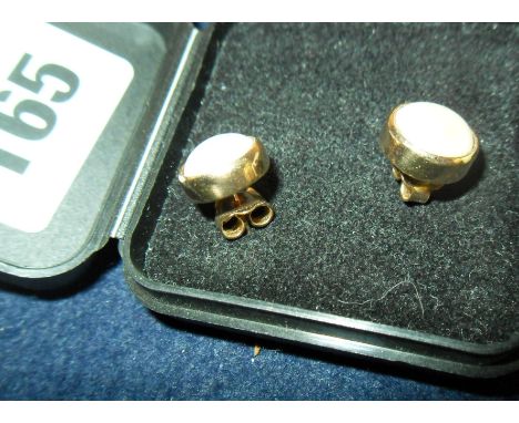 Pair of 9ct gold-mounted pearl earrings