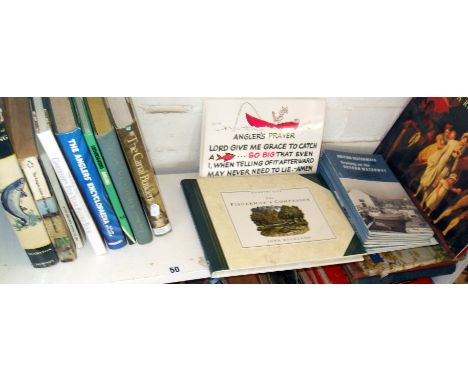 Shelf of books on fishing & canals