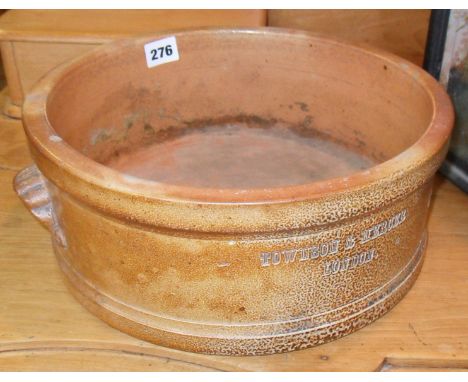 Lambeth salt-glazed stoneware planter with impressed name of Townson & Mercer, London