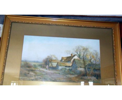 Pair of large Victorian gilt-framed colour prints of rural scenes after Sylvester STANNARD (1898-1947)