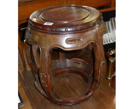 Chinese hardwood drum stool