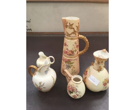 A quantity of Royal Worcester blush ivory jugs