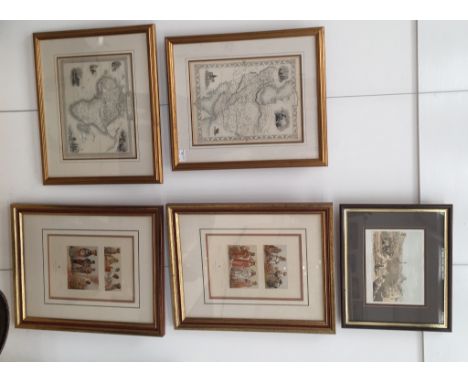 A quantity of prints of Orientalist subjects including two 19th century maps of Persian & Africa & colour lithograph after Da