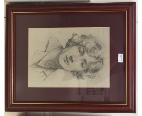 Attributed to Hester Margetson (1890-1965): Portrait of a lady, possibly a self portrait, pencil heightened with white