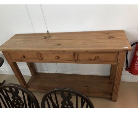 A pine console table