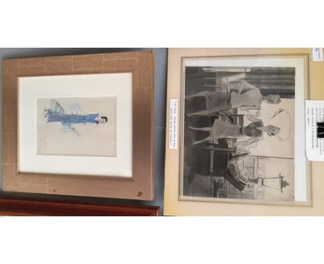 S F Brackenborough (20th century): A wartime monochrome watercolour cartoon, 'Of course, George insists that we have extra li